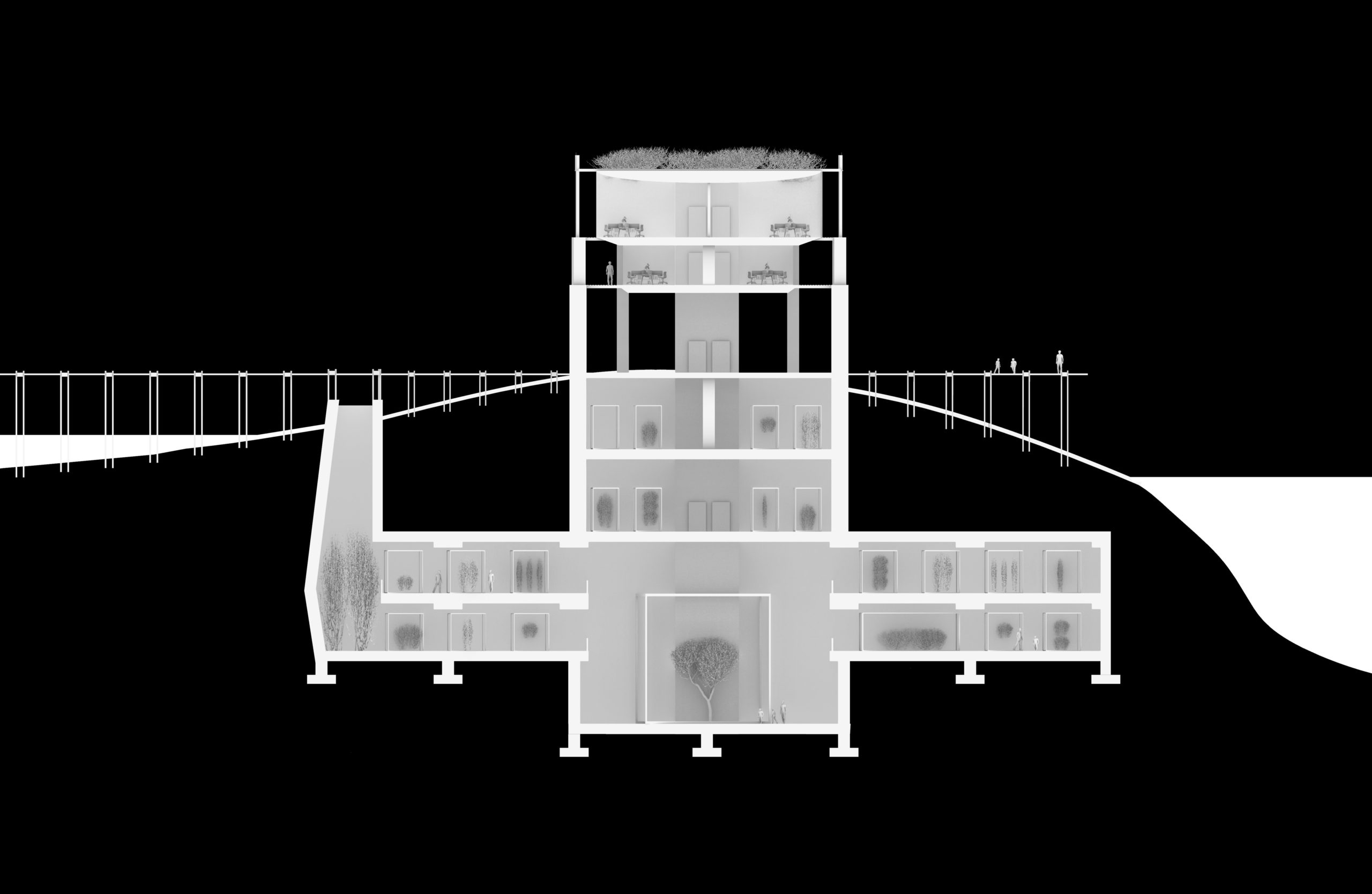 Image of sectional drawing enclosed in black background