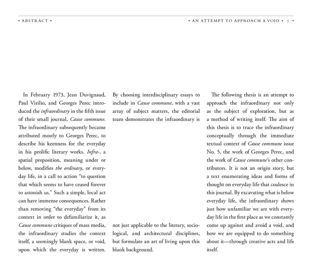 An Attempt to Approach a Void: Georges Perec, Cause commune, and the Infraordinary