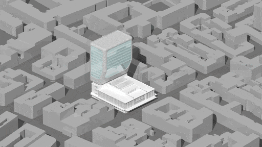 Animated Spaces: Renovation of Maison du Peuple as a Post-Covid Workplace - Massing Diagram of the Four Kinematic Characters