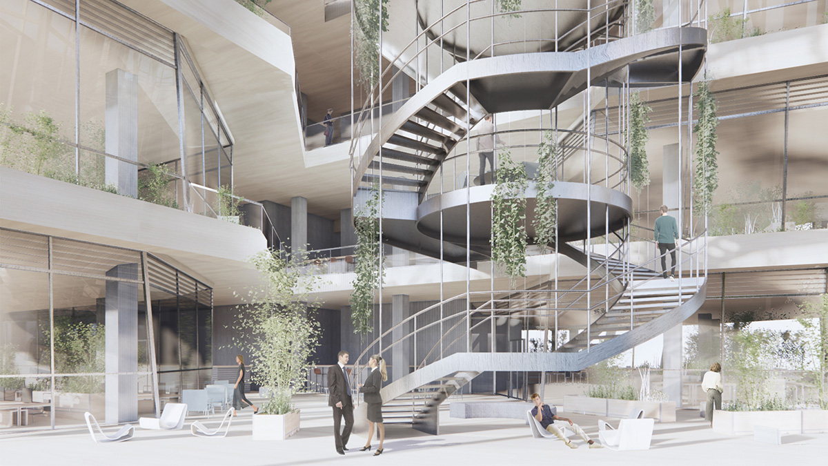 Rendering of interior atrium