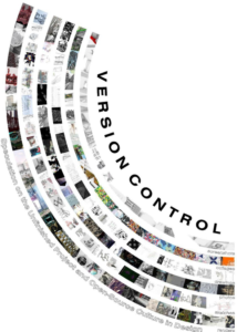 A collage of images of various types of student works, arrainged in a curved shape under the title words "Version Control"