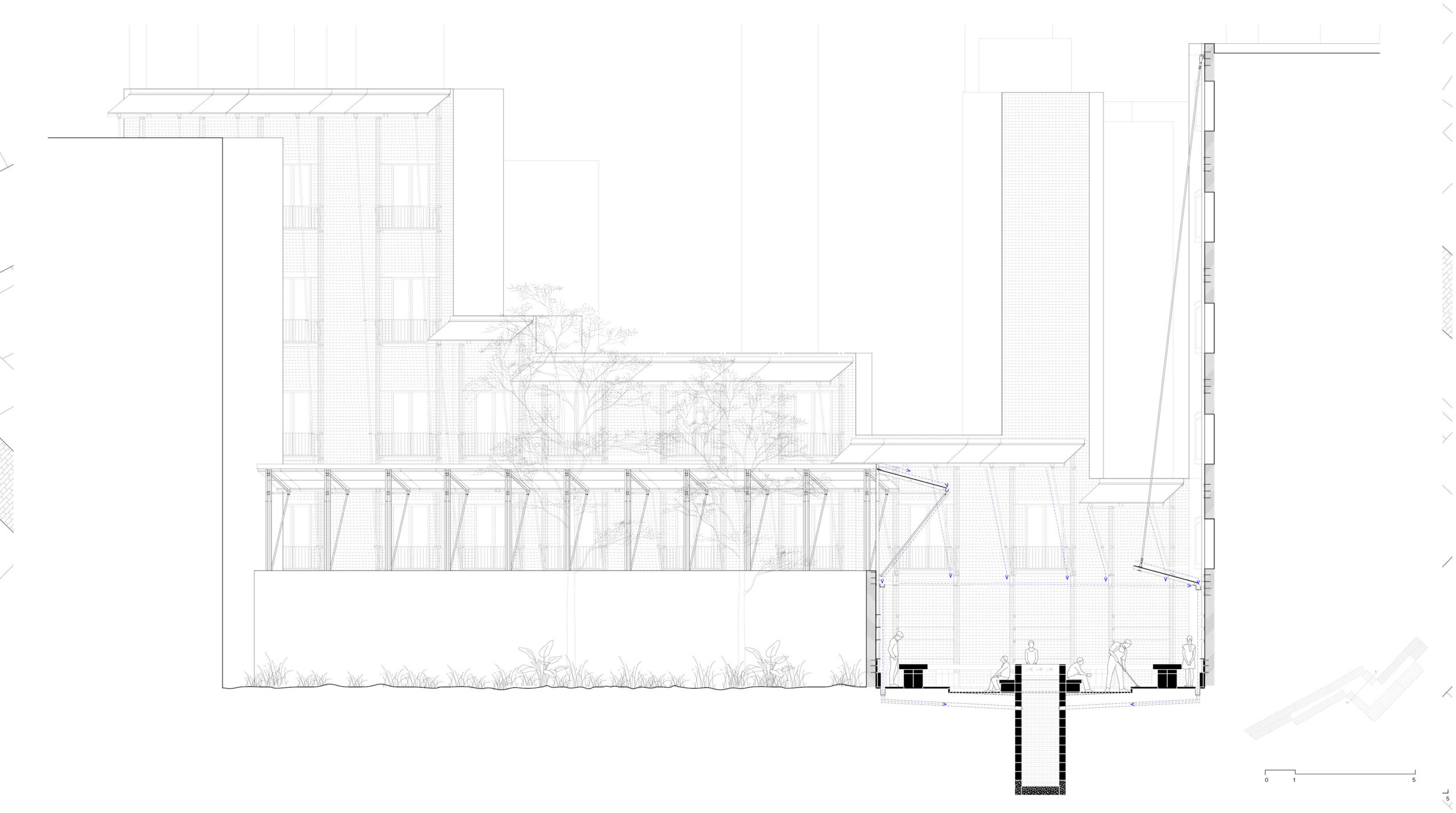 Longitudinal section drawing.