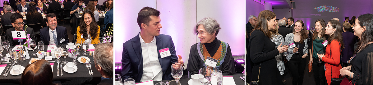 Donors and students socializing at an event