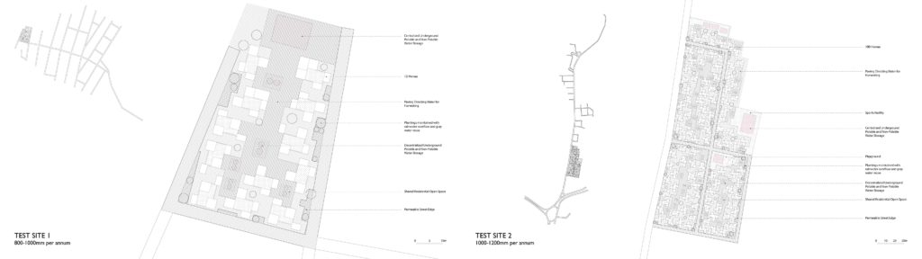 Plans of test sites one and two.