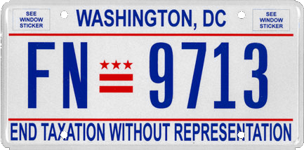 2000-present: The standard Washington, D.C. license plate