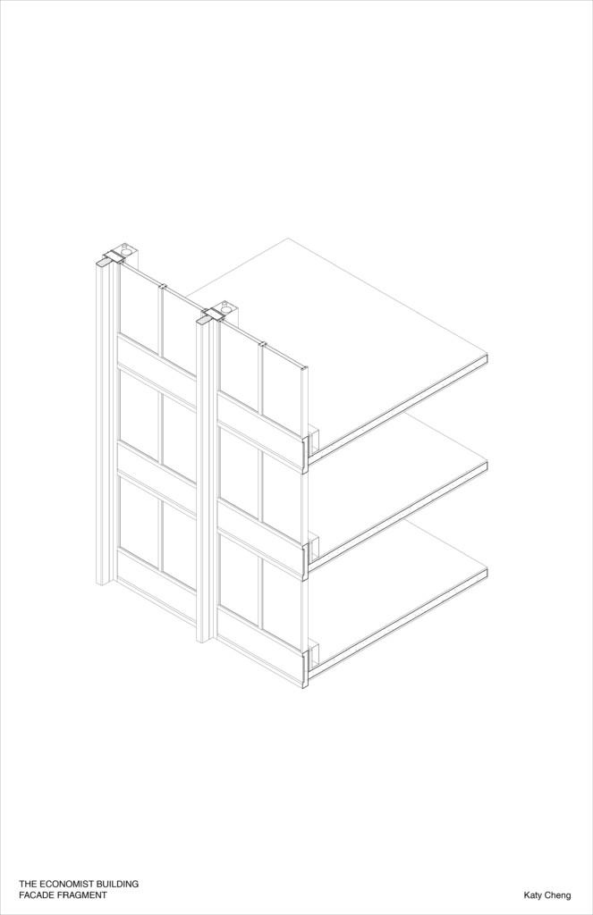 Fragment axon of building facade.