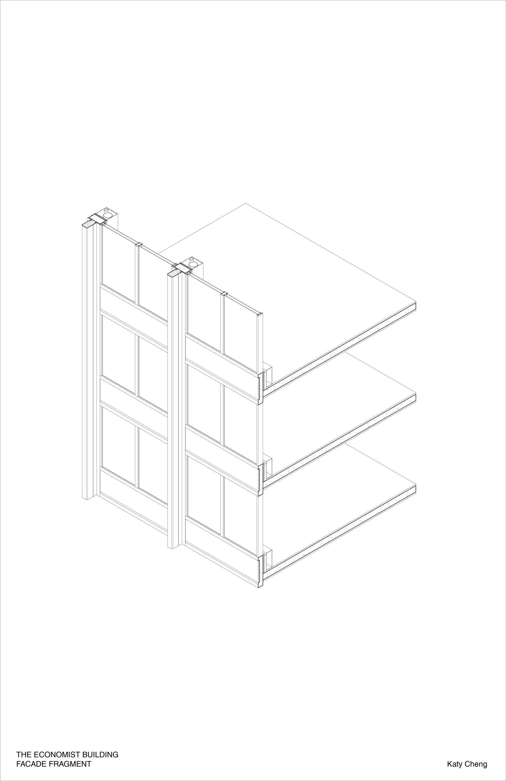 Fragment axon of building facade.