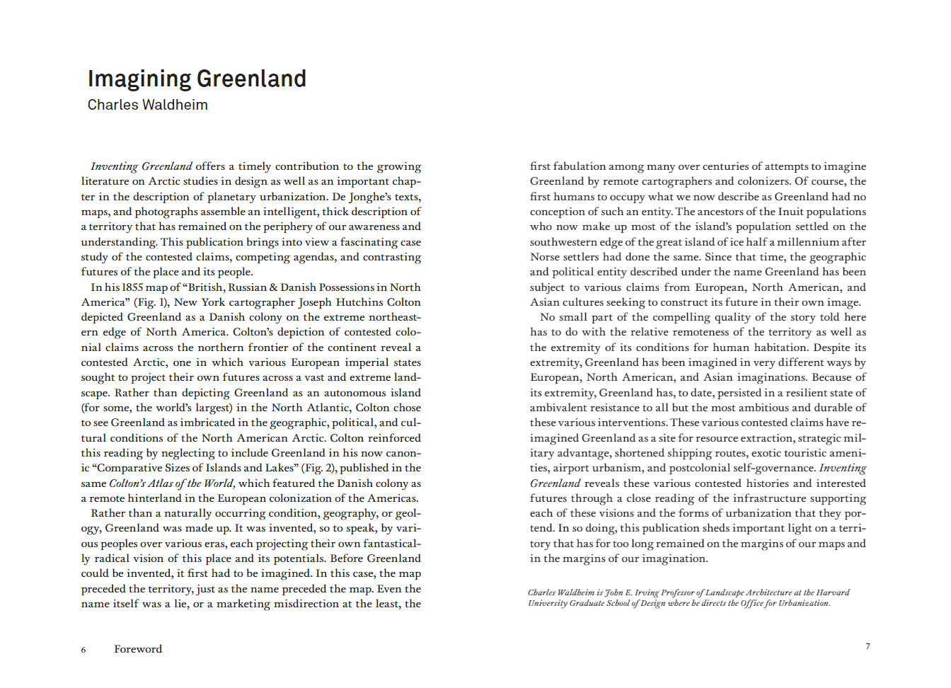 Interior spread of 'Inventing Greenland'