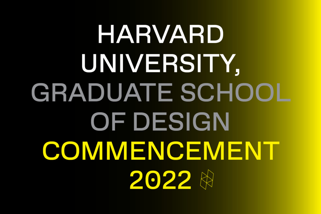 Black and yellow image with white, grey, and yellow text advertising Commencement 2022.