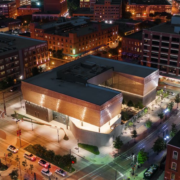 Aerial view of Dallas Holocaust Museum