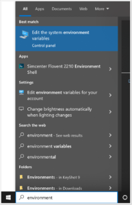 Search for Environment variable