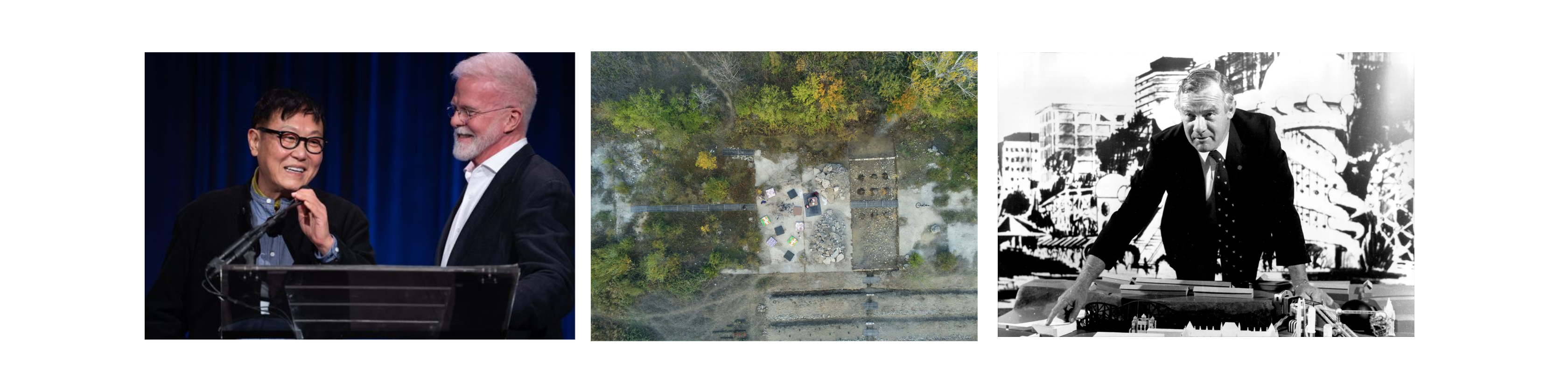 Calvin Tsao, FAIA, MArch ’79 and Zack McKown, FAIA, MArch ’79 awarded AIA Medal of Honor ; “Arsenal Oasis” designed by Sarah Cowles MLA ’05, and Ben Hackenberger MLA ’20; and John Andrews MArch ’58.