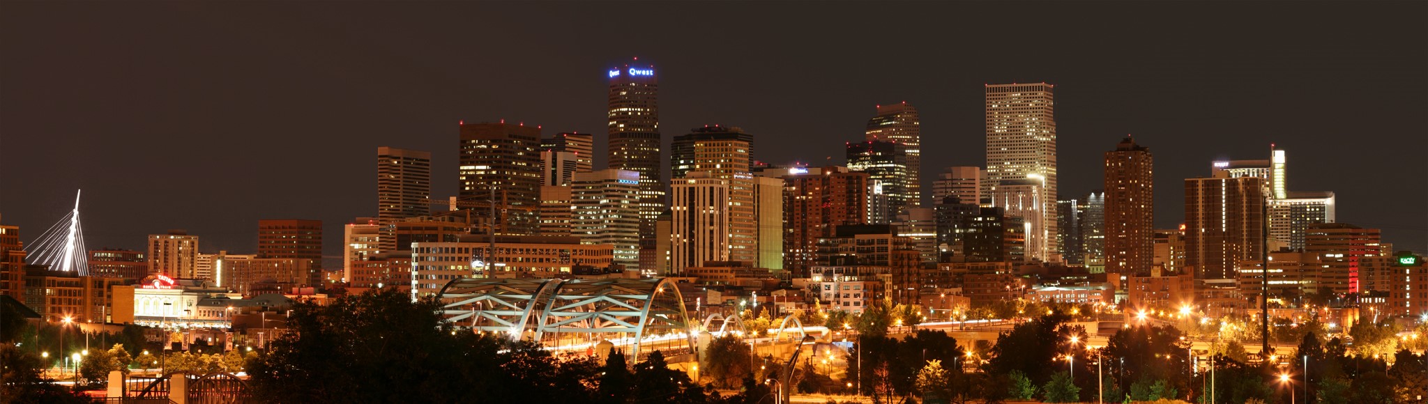 Denver skyline at night