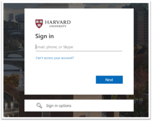 Login with your HarvardKey