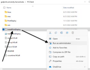 Right click InstallPrintDeploy.bat and choose Run as Administrator