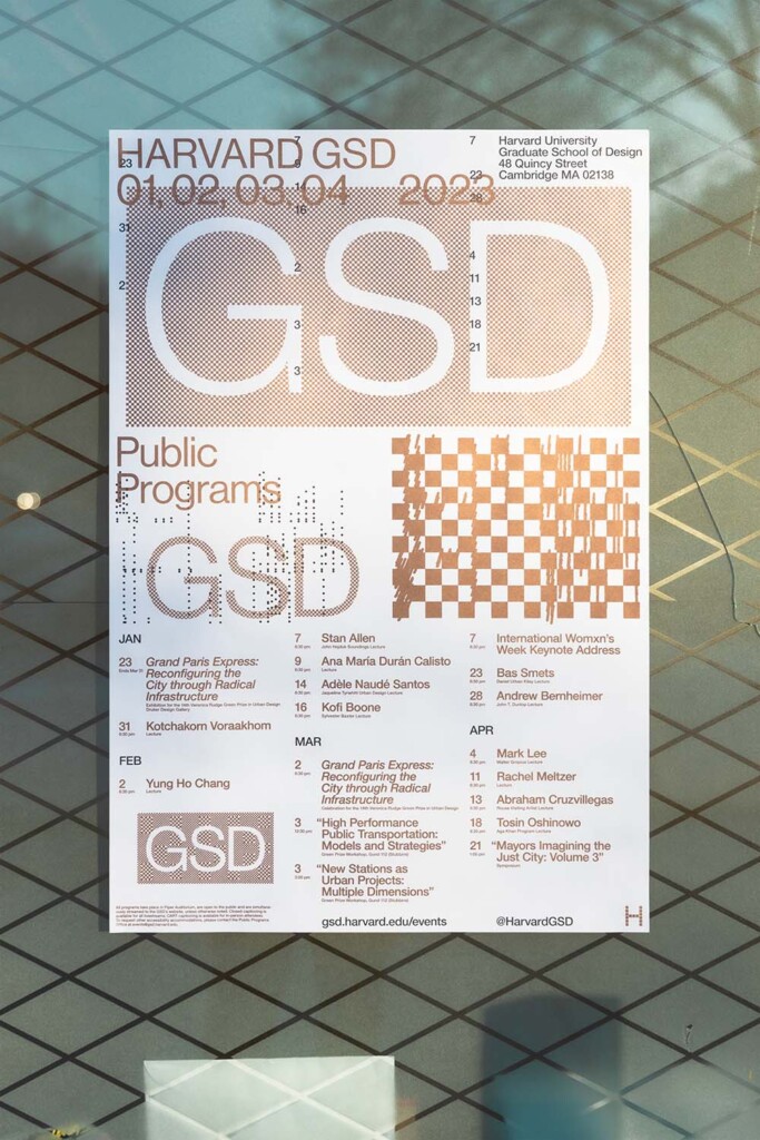 The Harvard GSD Spring 2023 Public Programs poster