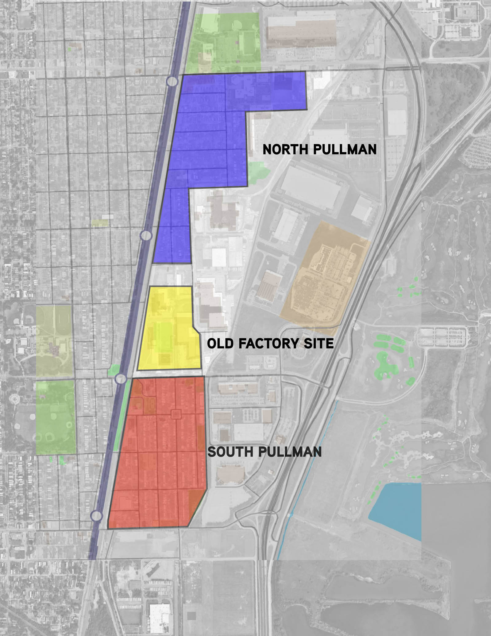 Neighborhood map of North and South Pullman