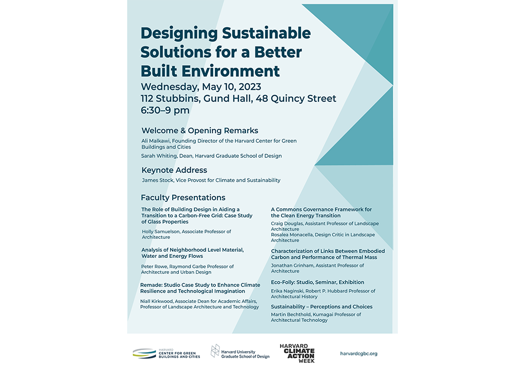 Designing Sustainable Solutions poster with event information