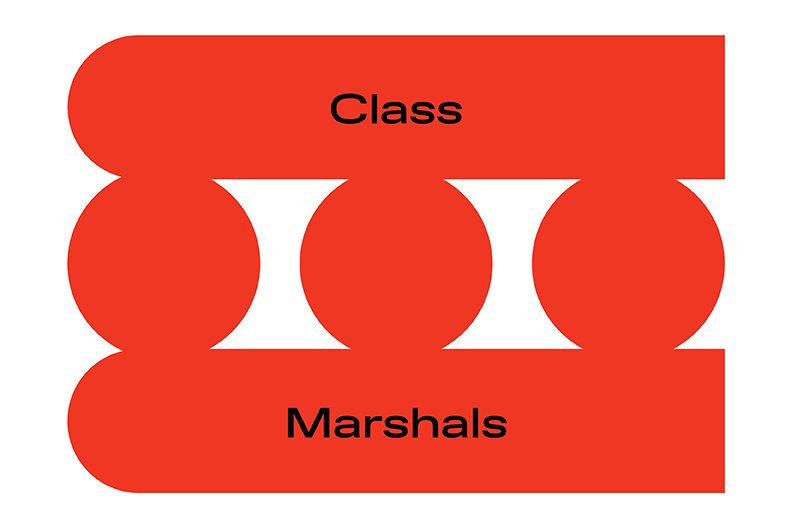 A red-and-white graphic for Class Marshals