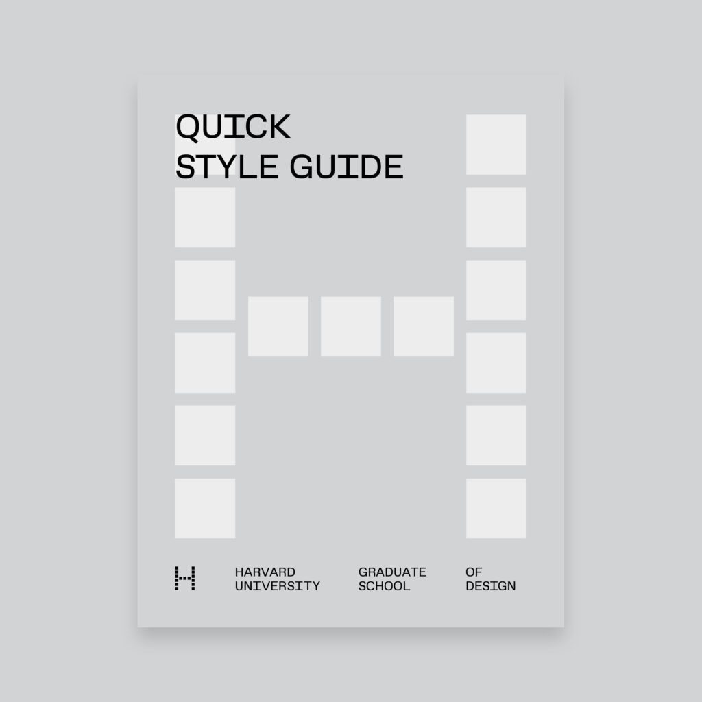 Front cover of the GSD Identity Style Guide.