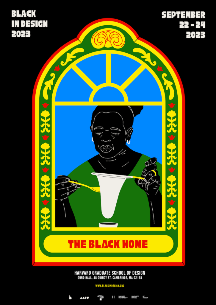 Graphic with a colorful window peering into a figure wearing a green shirt.
