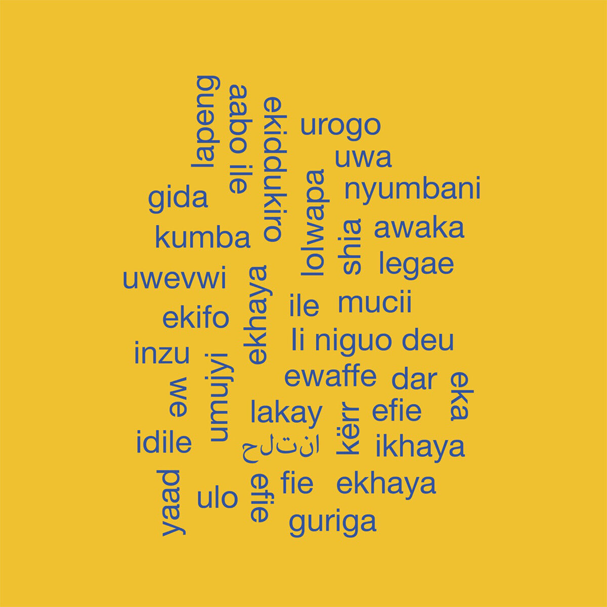 a word cloud made up of the word for