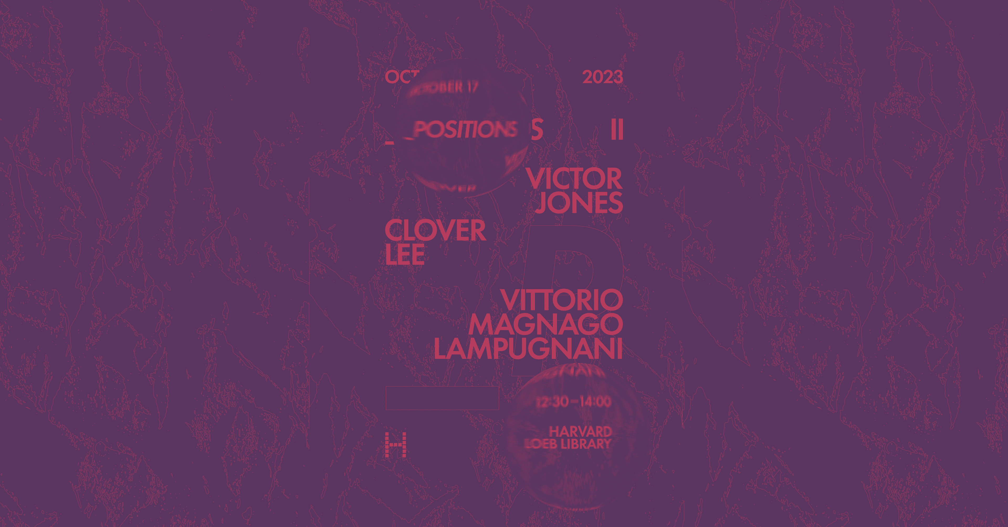 Image of a purple banner with a pink print and pink lettering indicating the presenters of the event.