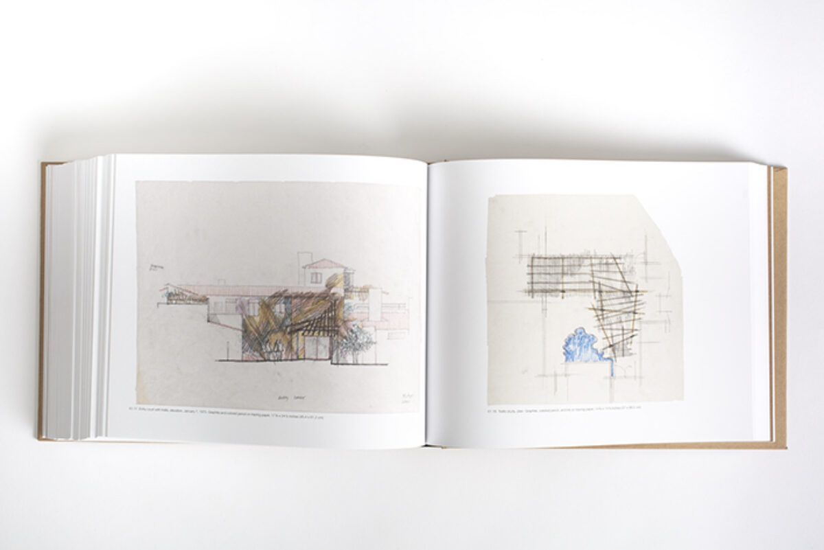 A spread from a catalogue of Frank Gehry's drawings.