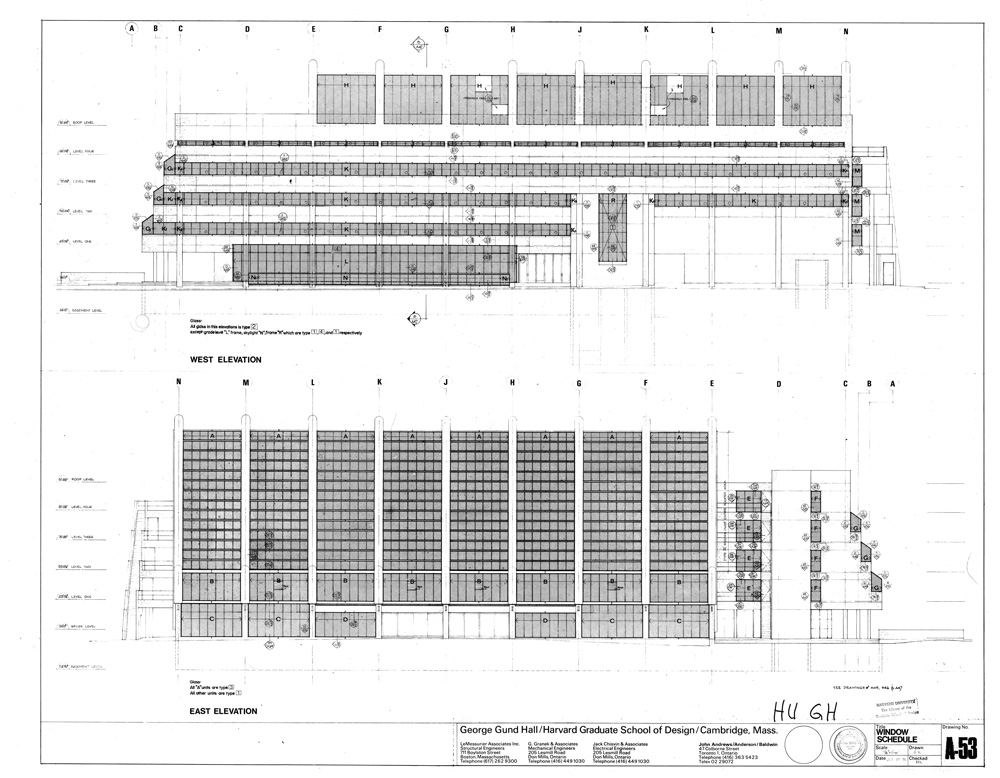 Gund Hall, East Elevation.