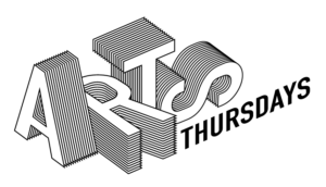 Arts Thursdays logo in black and white
