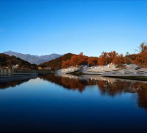 A rendering of the winning Suseongmot Lake Floating Stage Development International Invited Competition design by PARRKIM. Courtesy of Jungyoon Kim.