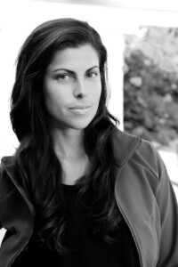 Black and white portrait of Elisa Iturbe