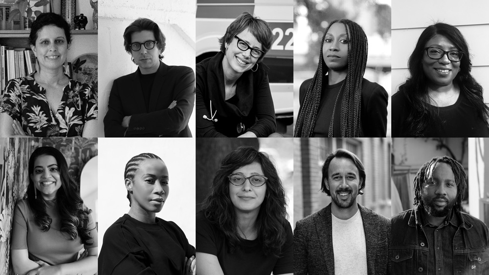 A grid of ten black-and-white photograph portraits depicting the Loeb fellows for 2025.
