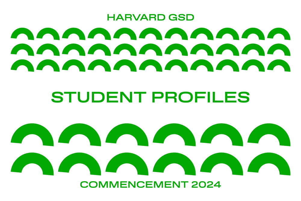 A white tile with repeating green bow patterns and text that reads Student Profiles.