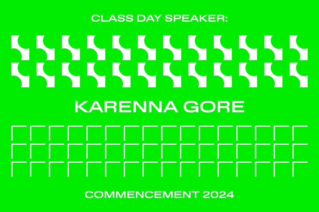 Commencement Class Day poster in lime green with white font