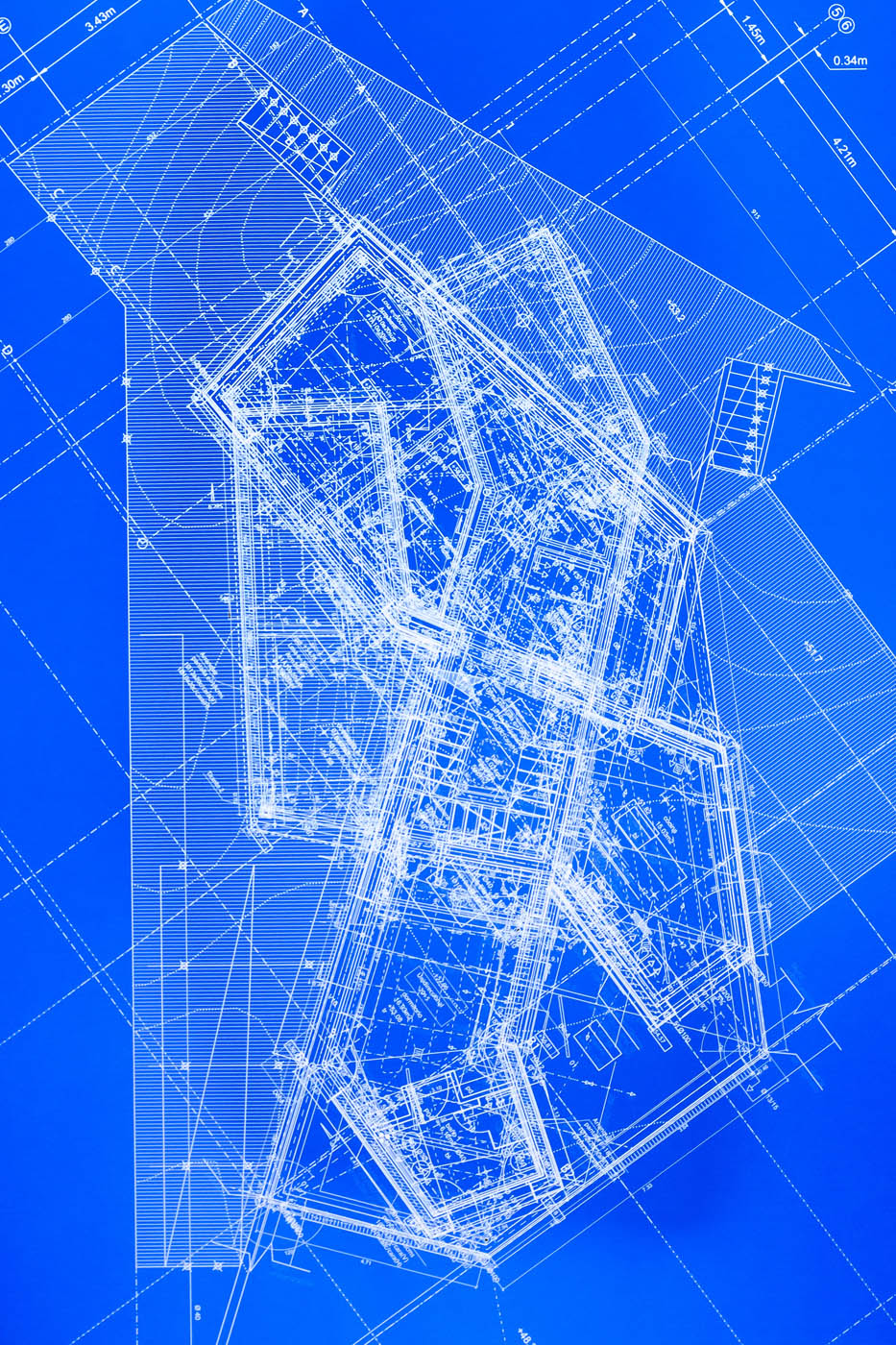 a plan drawing of a building and it's systems in layers