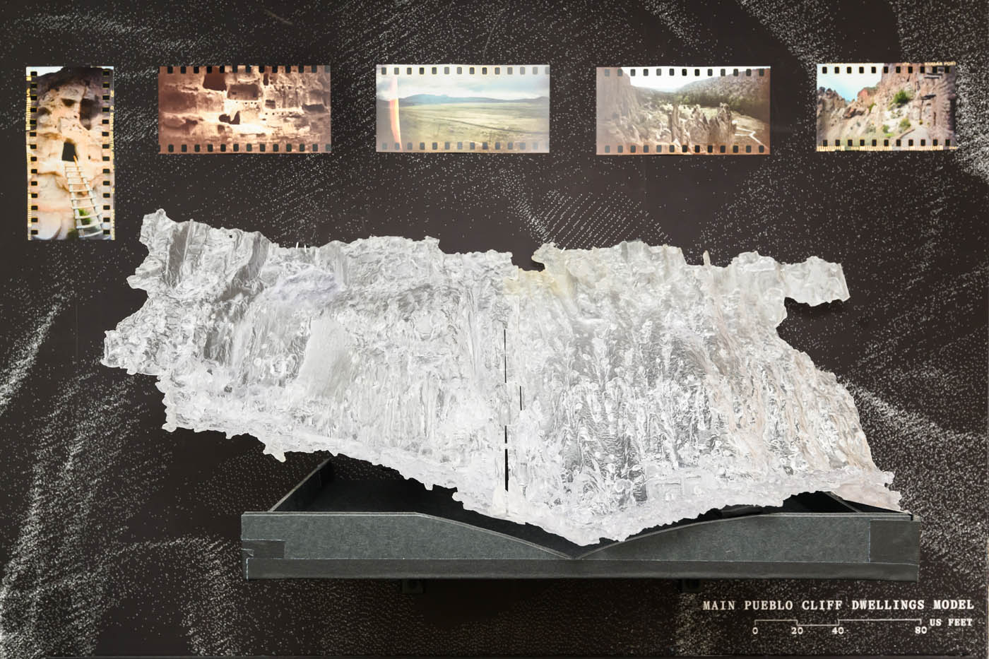 Detail view of a clear resin model