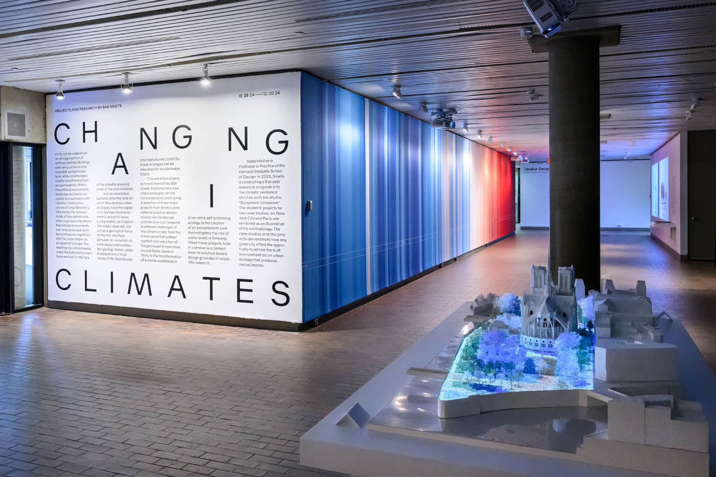 Title wall, model, and heat map.