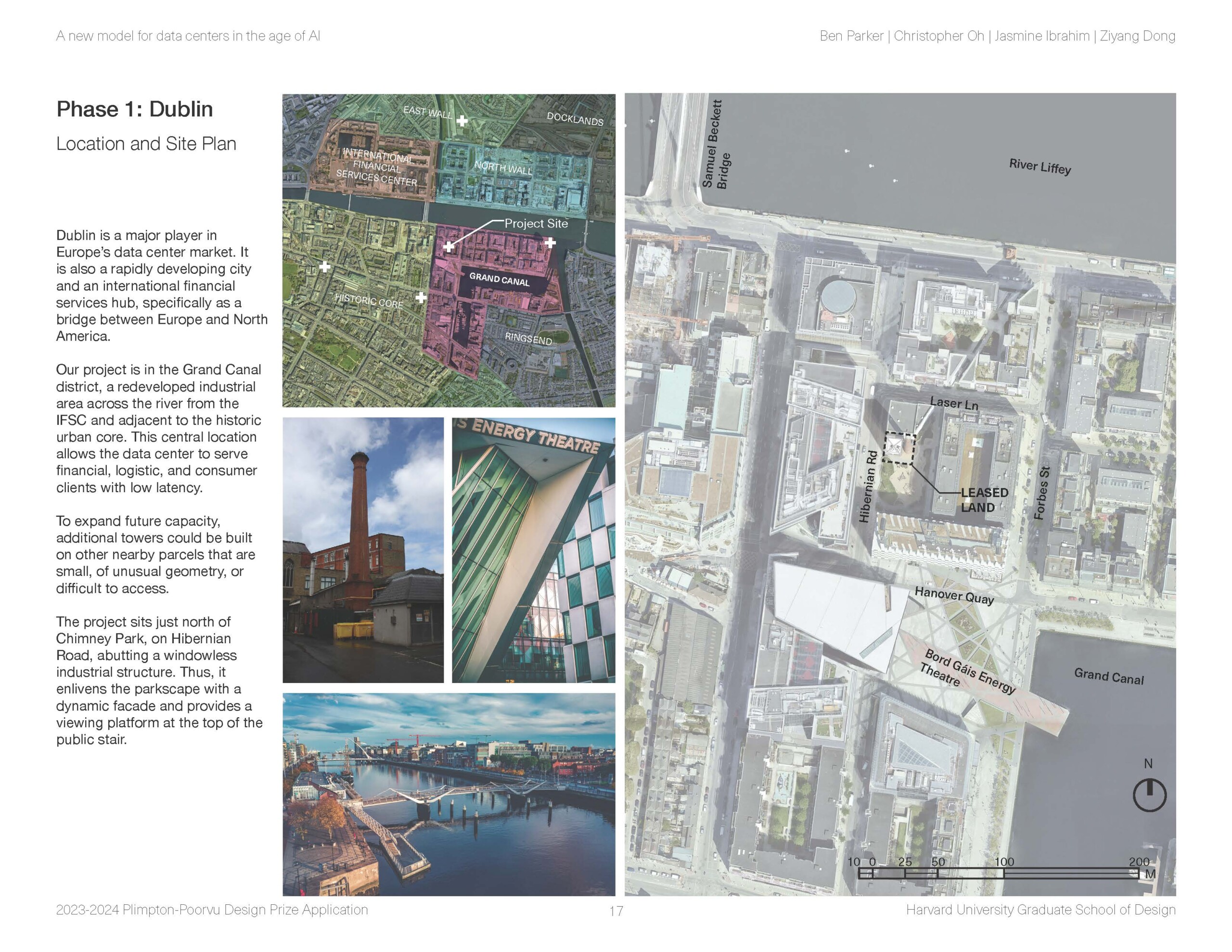 Photos and text describing Dublin as a site for the project.