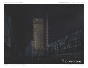 Rendering of the data center in the dark