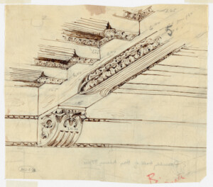 detail drawing of ceiling beam carving