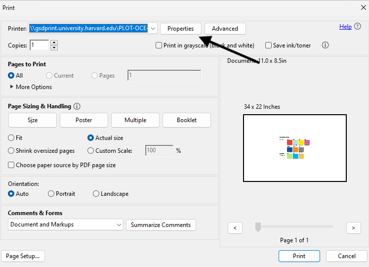 printer properties