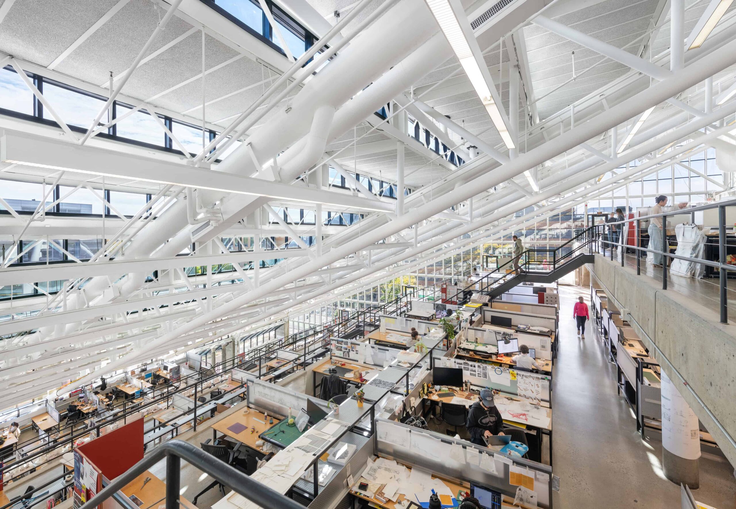 Image of light-filled Gund Hall trays