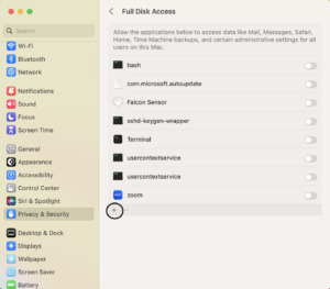 add full disk permissions
