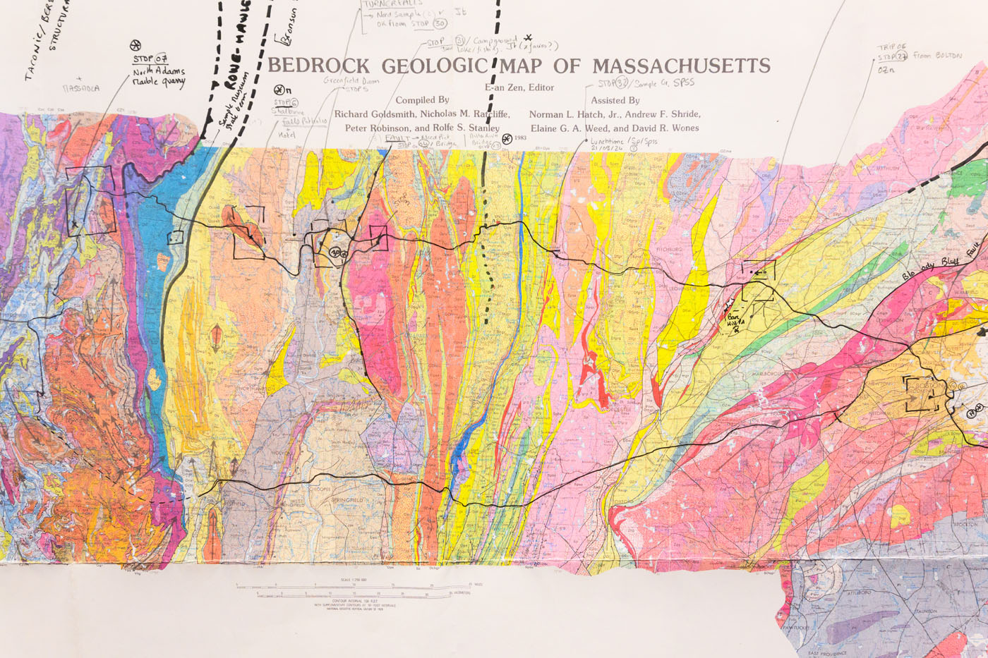 A colorful annotated map of massachusetts