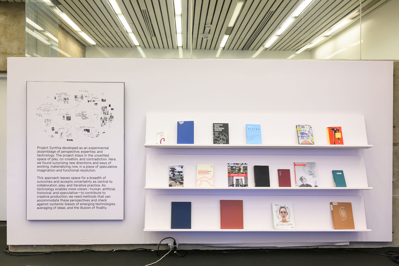 books on shelves next to explanatory text and image