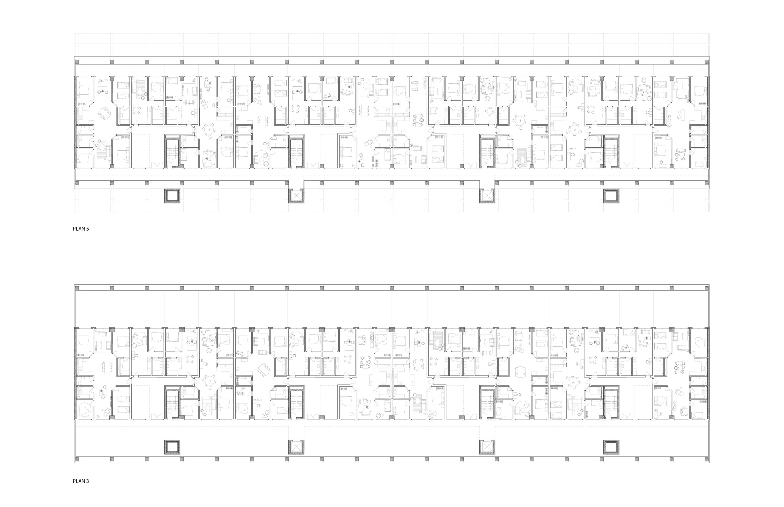 A plan for a long building