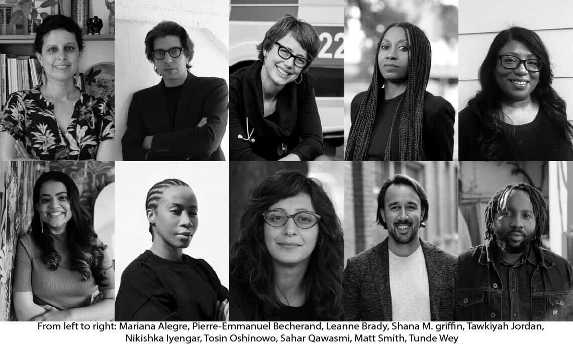 A black and white tile collage of headshots of the 2025 fellows.
