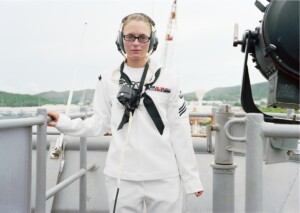 a marine looks at the camera