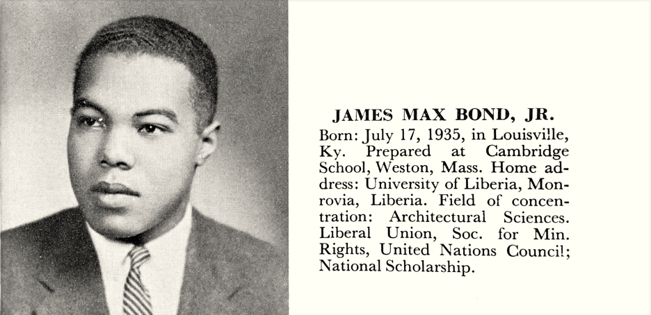 J. Max Bond Jr.'s Harvard yearbook portrait from 1955.